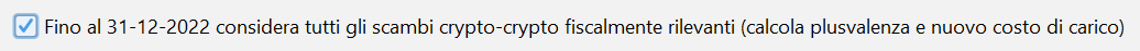 Opzione sugli scambi ante 2023