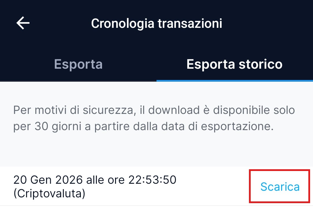 Download del file